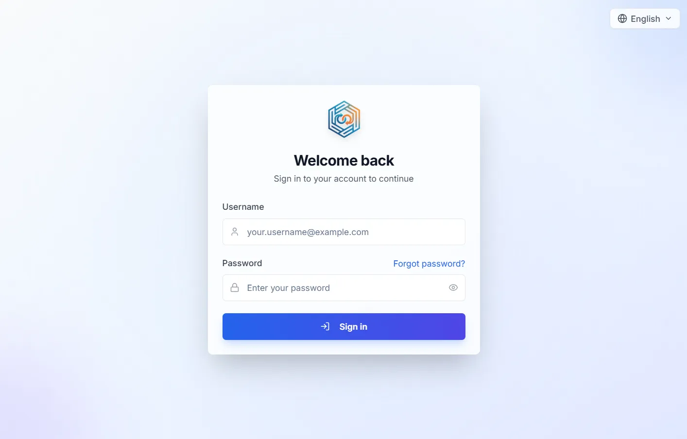 The branded portal sign-in page customers see